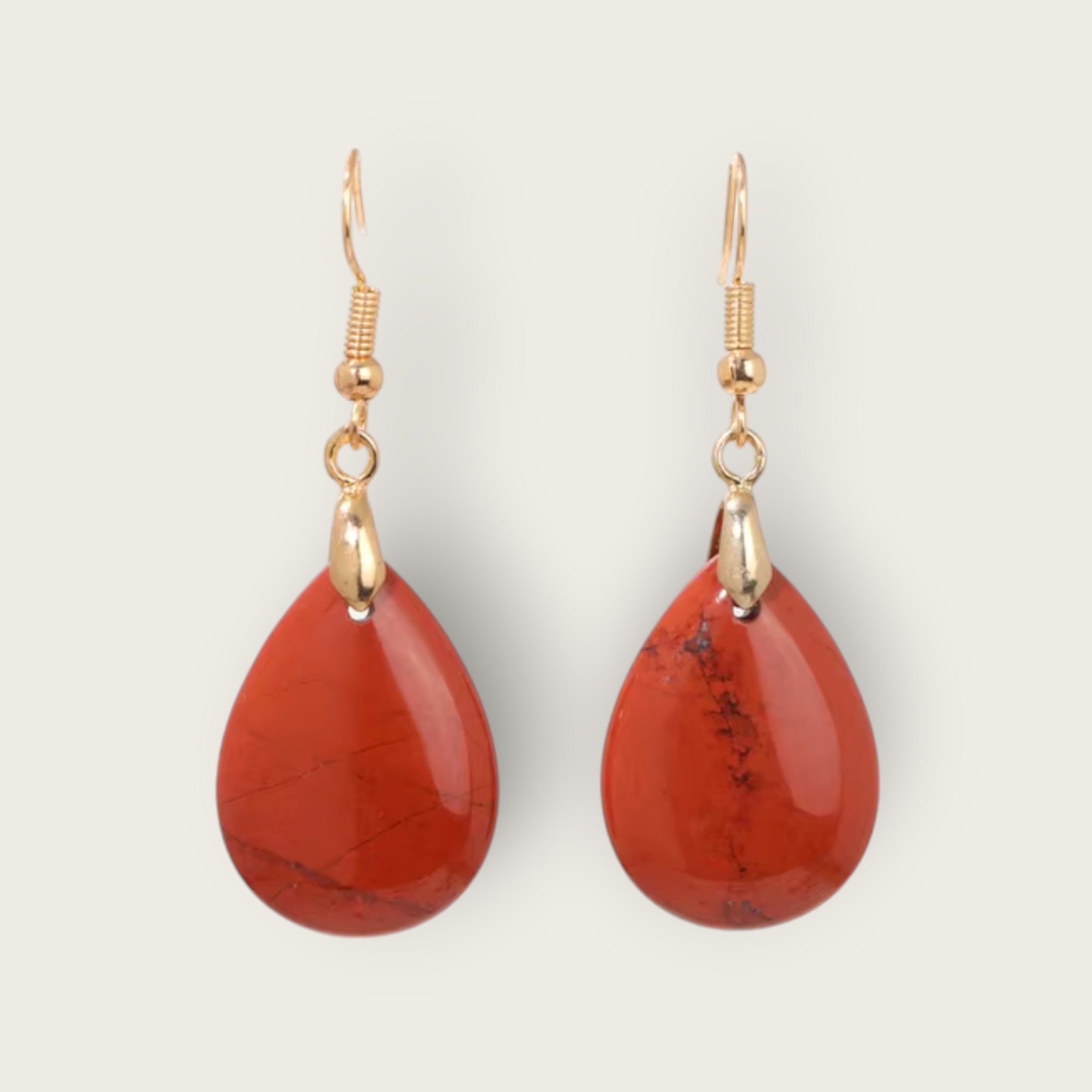 Boucles d'oreilles Jaspe rouge