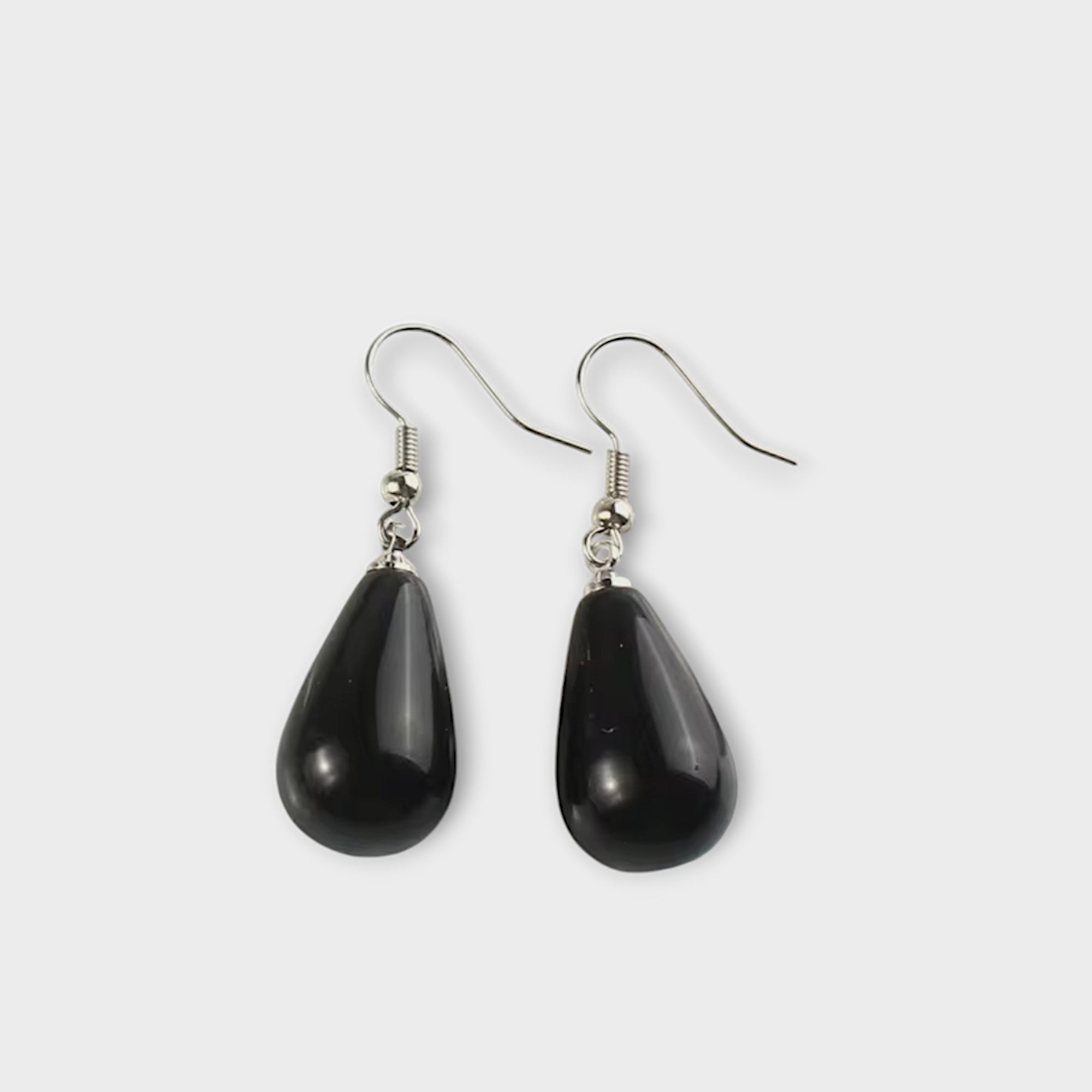 Boucles d'oreilles Agate Noire