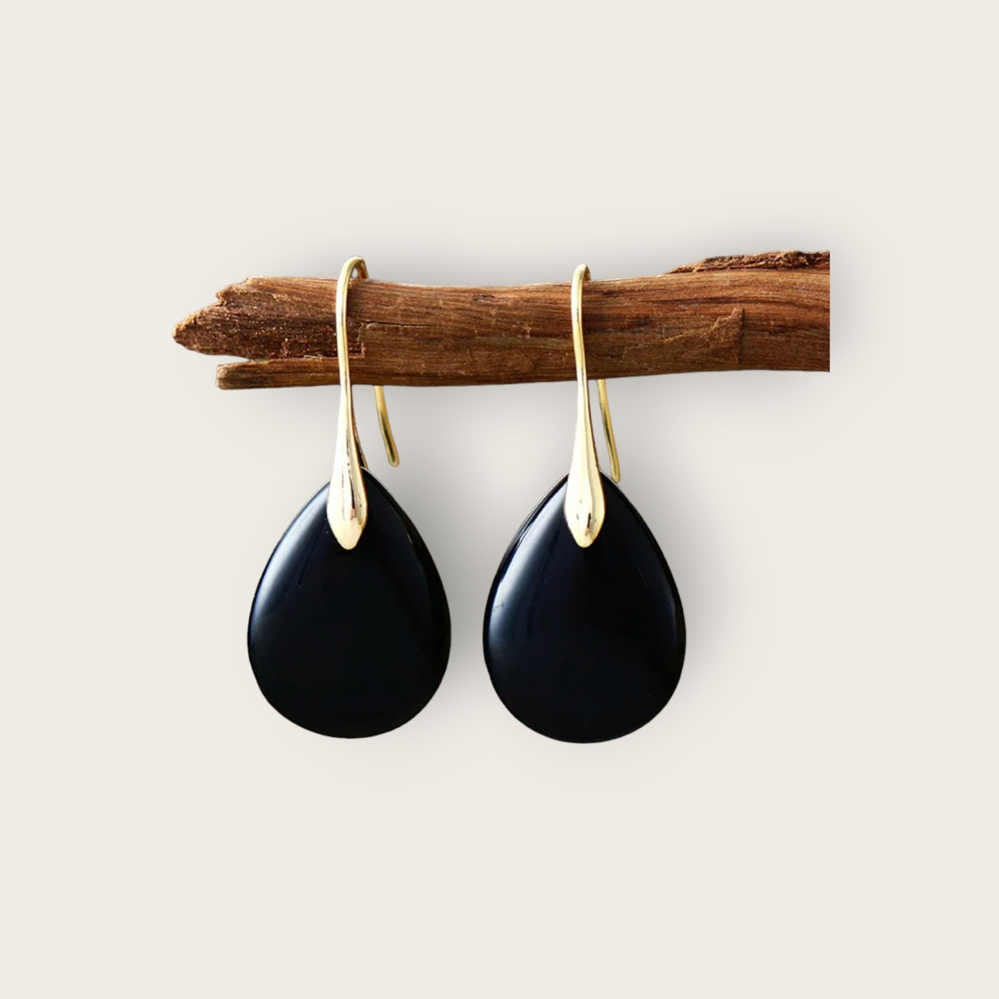 Boucles d'oreilles Agate Noire