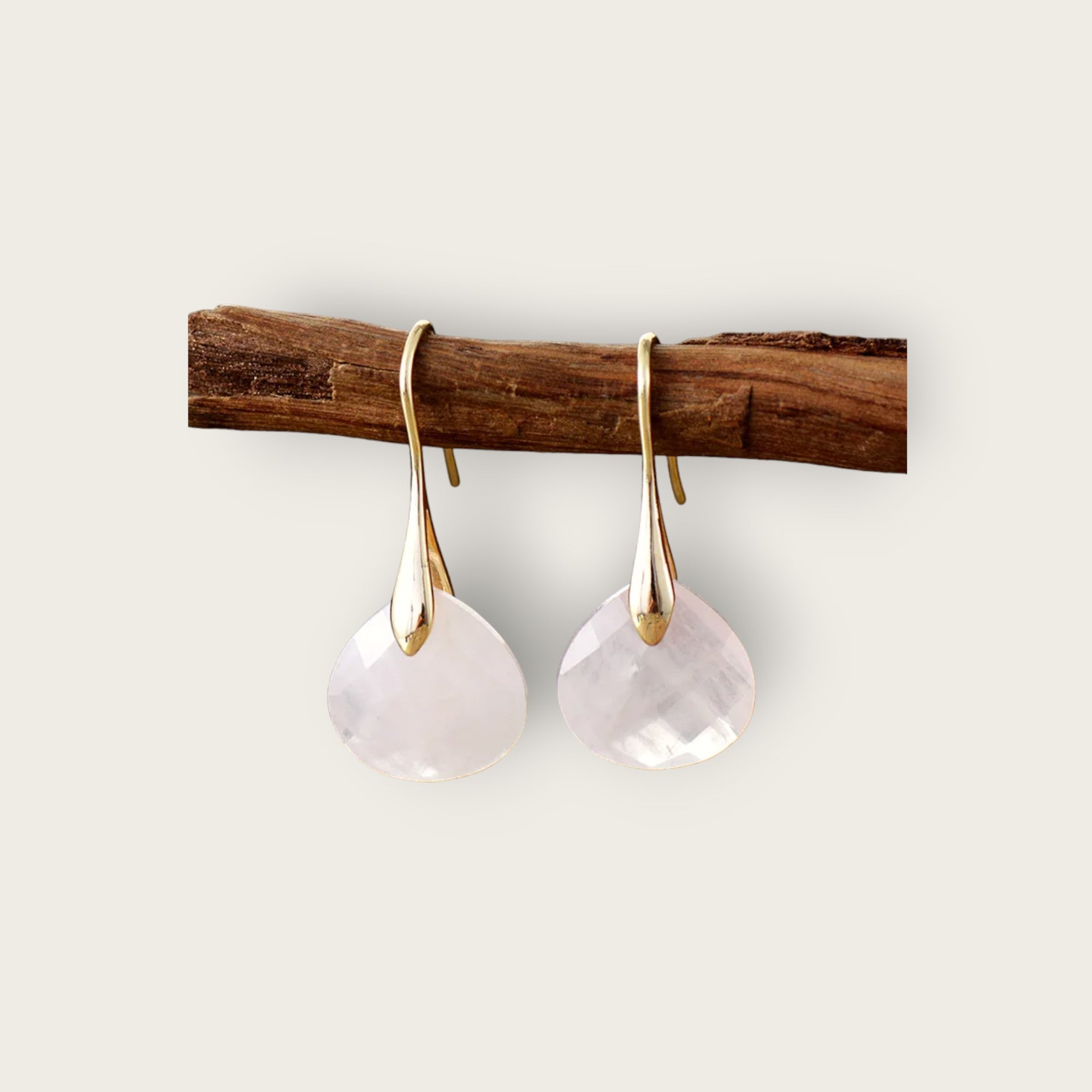 Boucles d'oreilles Quartz rose