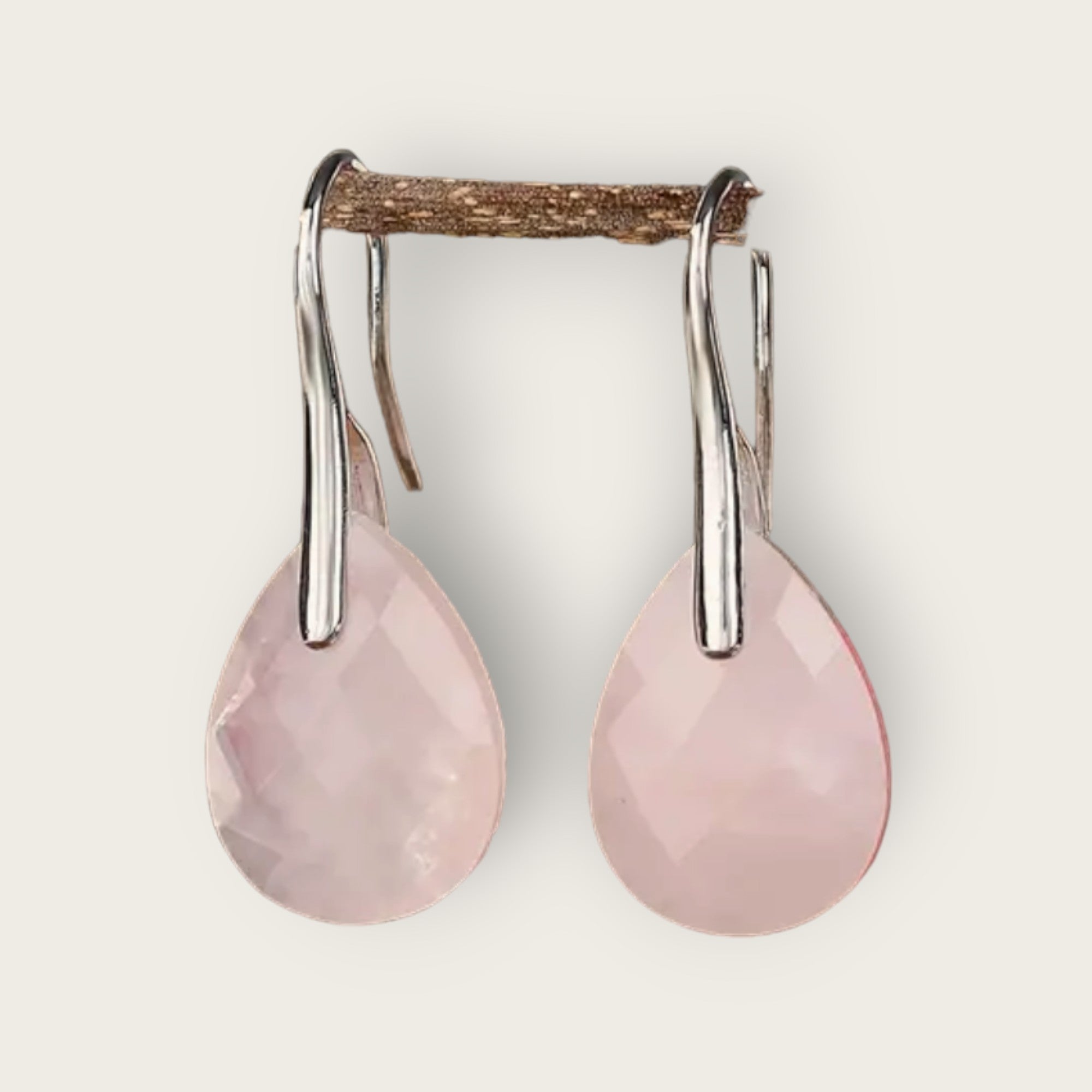 Boucles d'oreilles Quartz rose