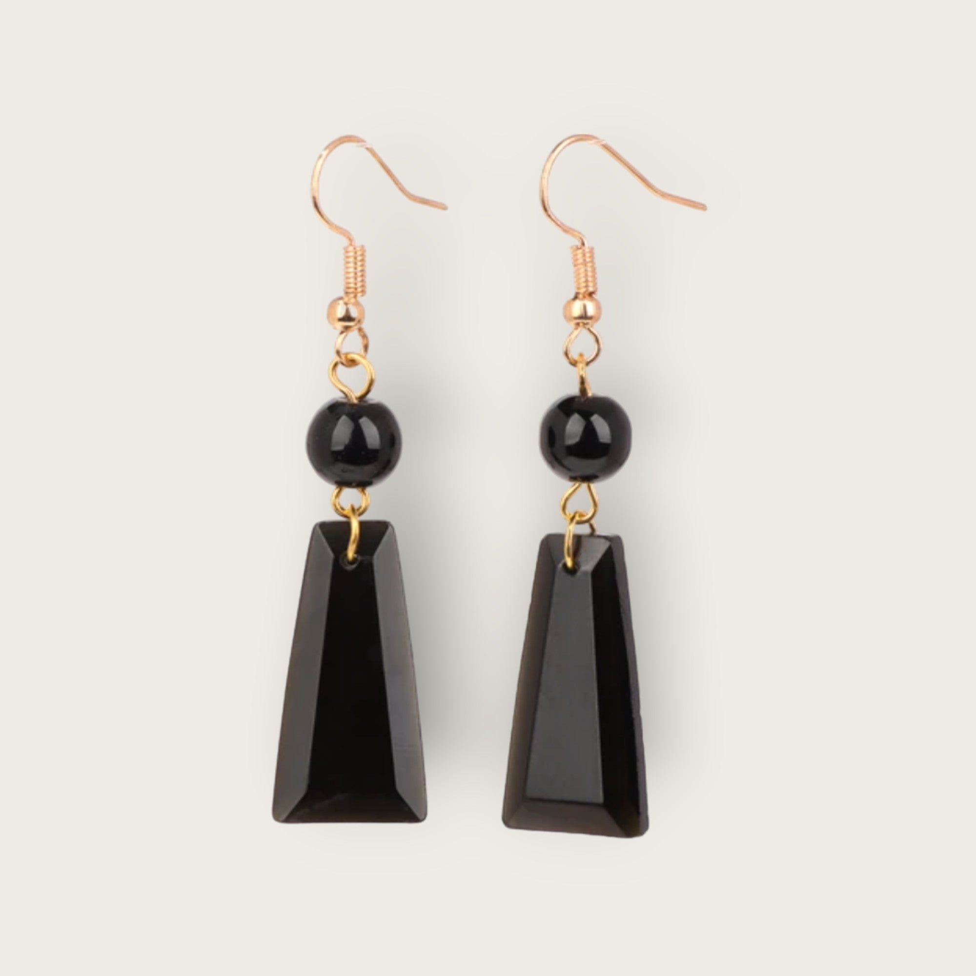 Boucles d'oreilles Agate noire