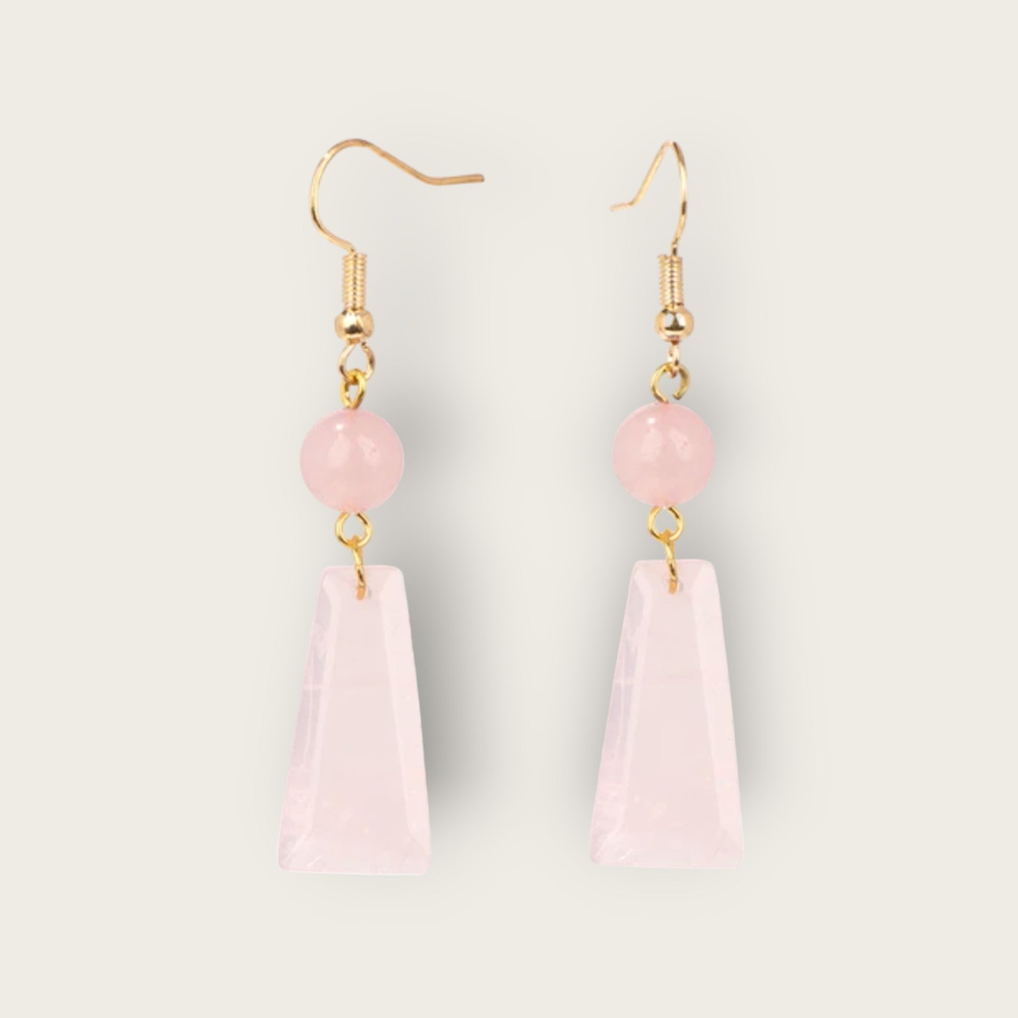 Boucles d'oreilles Quartz rose