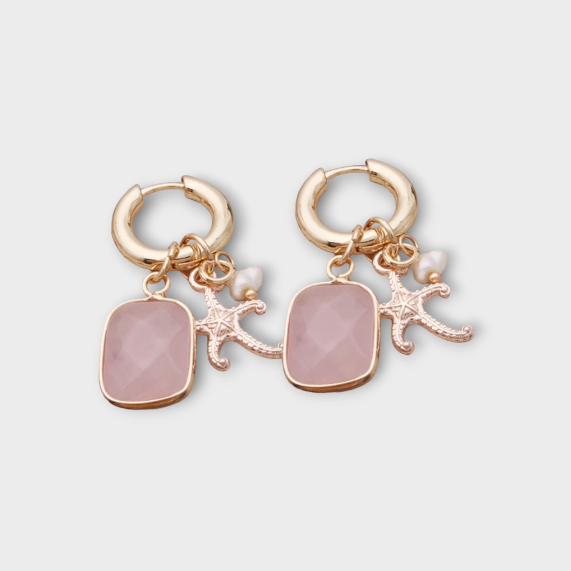 Boucles d'oreilles Quartz rose